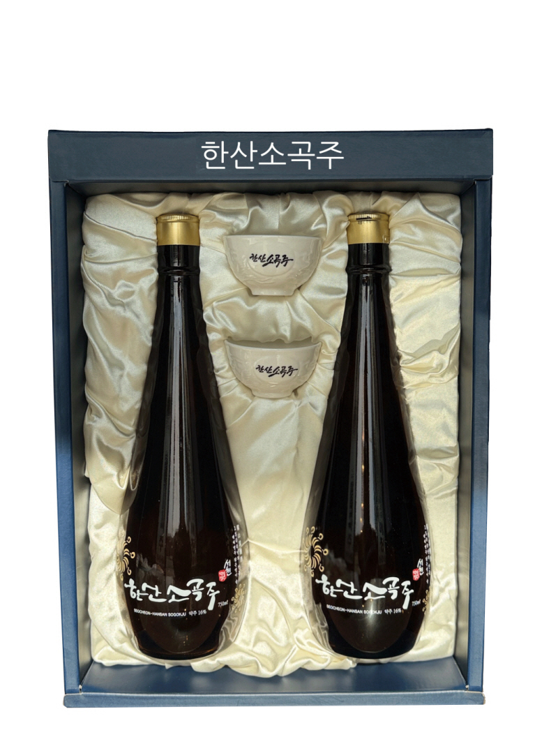 (26년 추석)(원조소곡주) 한산소곡주 잔 선물세트(750ml+750ml+잔)