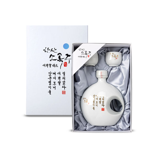 (26년 추석)(한산소곡주 호암제조소) 한산소곡주 새벽달 화이트 도자기 세트